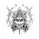 shiva and kali  tattoo design idea