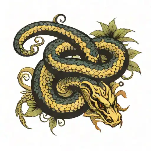 deep purple, snake tattoo design idea
