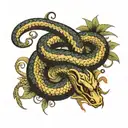 deep purple, snake tattoo design idea