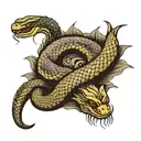deep purple, snake tattoo design idea