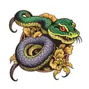 deep purple, snake tattoo design idea