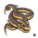 deep purple, snake tattoo design idea