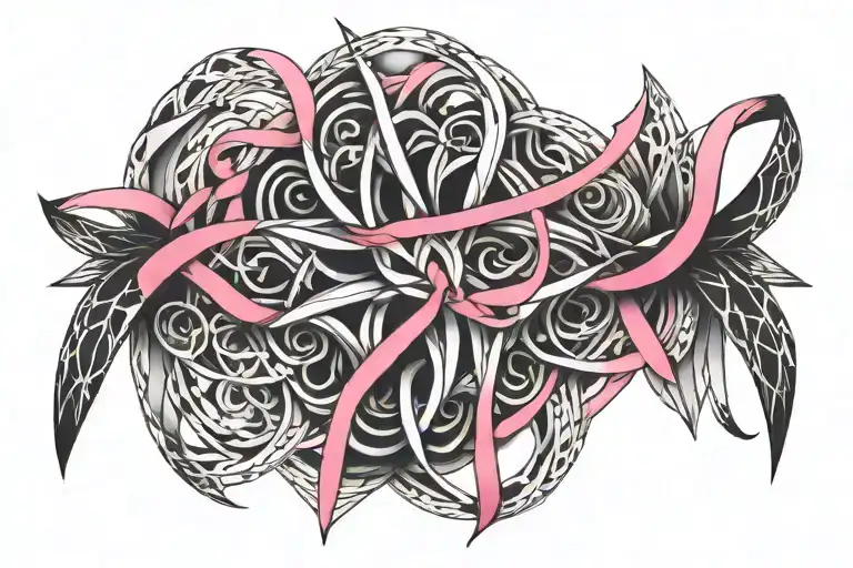 Breast Cancer ribbon tattoo design idea