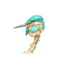 kingfisher perched tattoo design idea