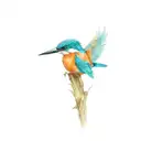 kingfisher perched tattoo design idea