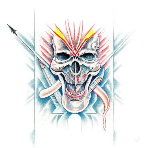 river of Styx with red highlights  tattoo design idea