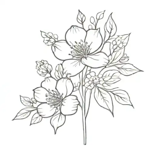 November Birth Flower Bouquet tattoo design idea