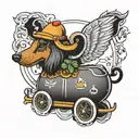 wiener wagon tattoo design idea