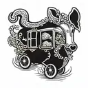 wiener wagon tattoo design idea