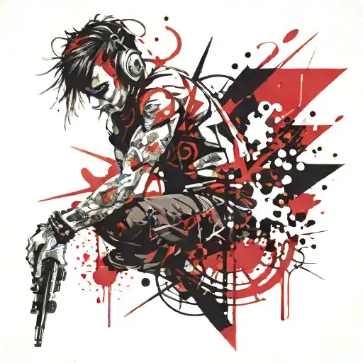 hip hop rock star  tattoo design idea