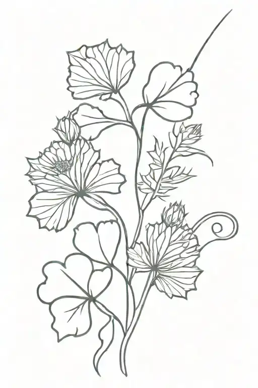 shamrock  and thistle intertwined tattoo design idea