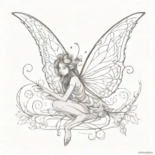wispy, mythical, fairy,butterfly,  tattoo design idea