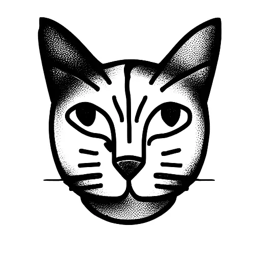 cat outline with flowers tattoo design idea