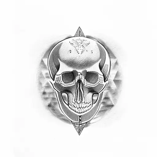 A skull adorned with Egyptian hieroglyphics tattoo design idea