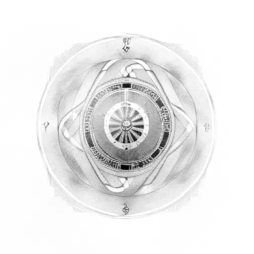 A mysterious Egyptian symbol intertwined with a roulette wheel tattoo design idea