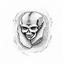 A skull adorned with Egyptian hieroglyphics tattoo design idea