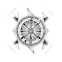 A mysterious Egyptian symbol intertwined with a roulette wheel tattoo design idea