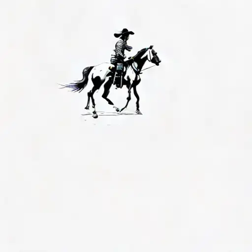 a cowboy riding a horse tattoo design idea