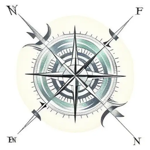 Nordic compass tattoo design idea