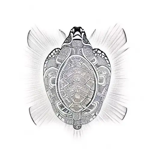 Turtle Maori tattoo design idea