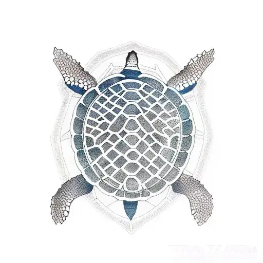 Turtle sea tattoo design idea