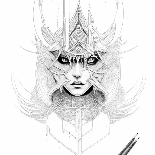 high priestess  tattoo design idea
