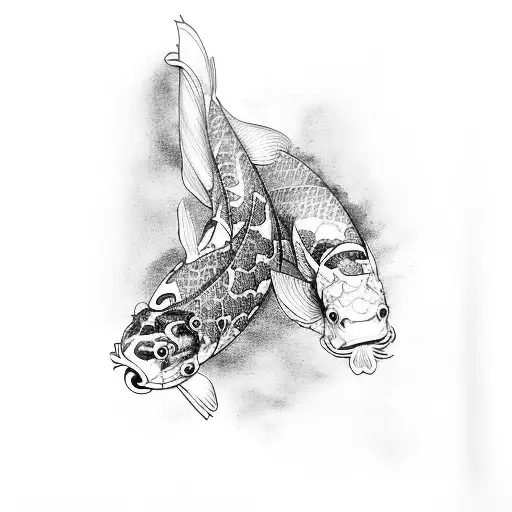 koi fish  tattoo design idea