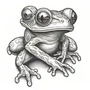 tree frog sitting tattoo design idea