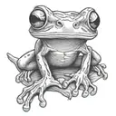 tree frog sitting tattoo design idea