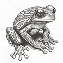 tree frog sitting tattoo design idea
