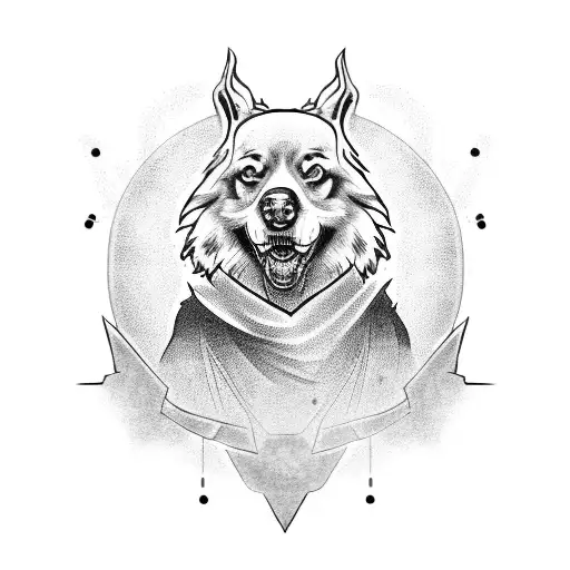 ghost dog tattoo design idea