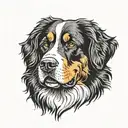 bernese mountain dog male tatoo b/w tattoo design idea