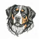bernese mountain dog male tatoo b/w tattoo design idea