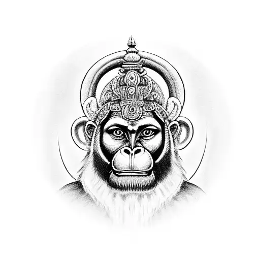 Premium Photo | Hanuman tshirt tattoo design dark art illustration isolated  on white