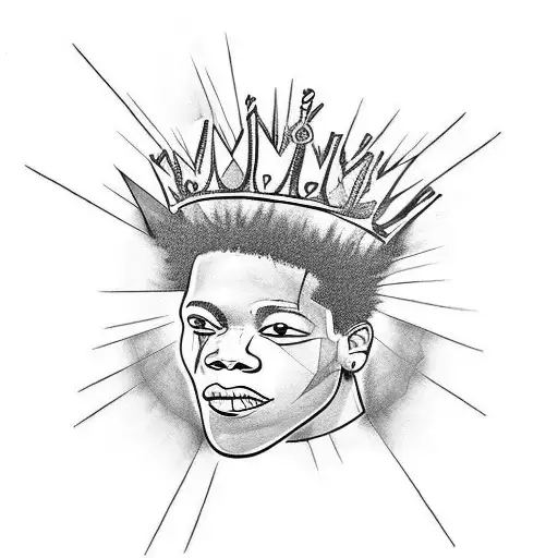 basquiat crown tattoo design idea