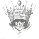 basquiat crown tattoo design idea