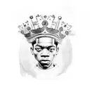 basquiat crown tattoo design idea