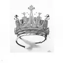 basquiat crown tattoo design idea