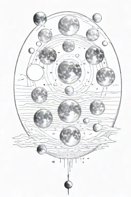 phases of the moon on the ribs from top to bottom tattoo design idea