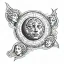faces of the moon on the ribs from top to bottom tattoo design idea