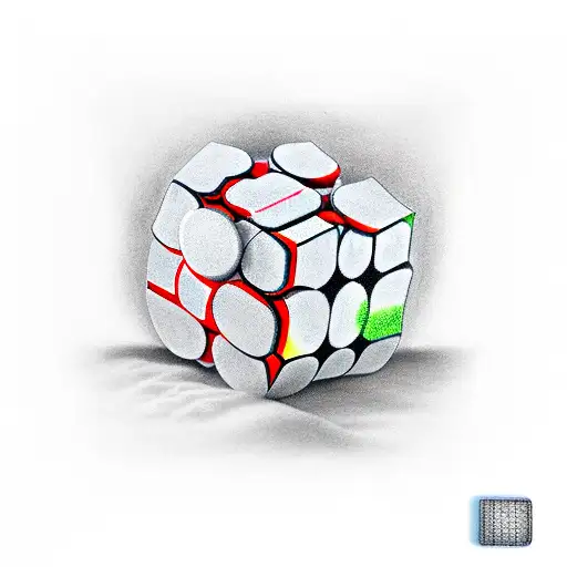 rubik's cube tattoo design idea