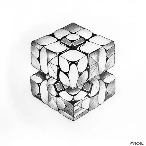 rubik's cube tattoo design idea