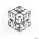 rubik's cube tattoo design idea