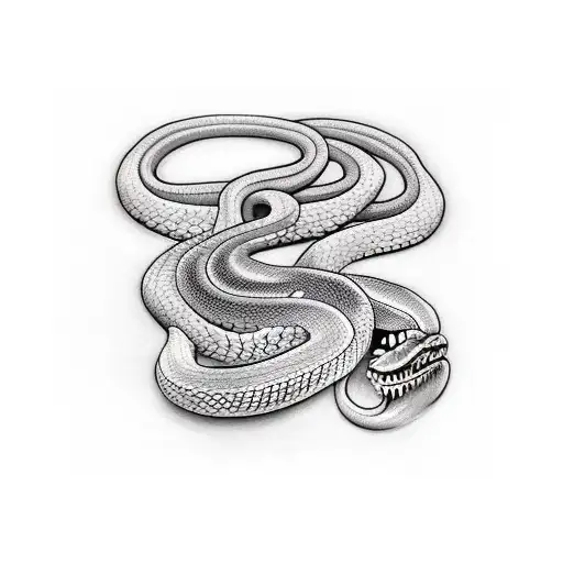 snake eating itself tattoo design idea