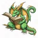 dragon reading a book  tattoo design idea
