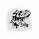 T-Rex full body skeleton tattoo design idea