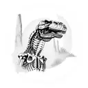 T-Rex full body skeleton tattoo design idea