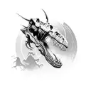 T-Rex full body skeleton tattoo design idea