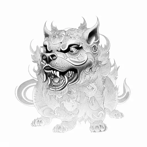 Foo Dog tattoo design idea
