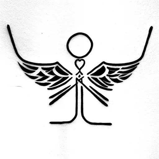 three triangels with my brother P and me F and my grand parents G&R tattoo design idea